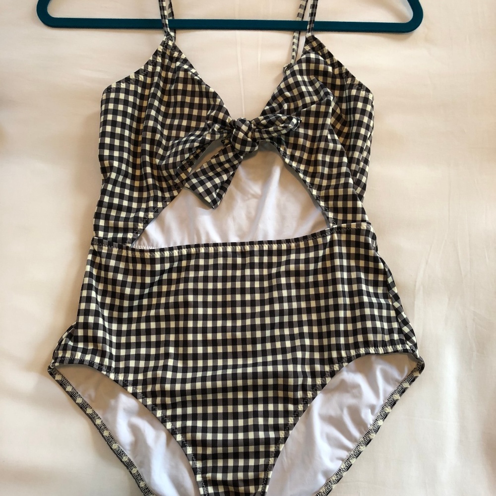Reformation Swimsuit Tropicana One Piece Checkers